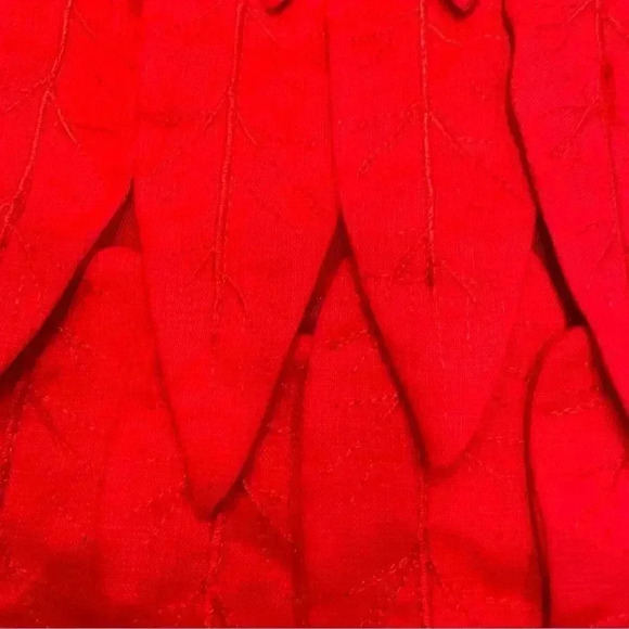 Vintage Red Embellished Intricate Neckline Short Sleeve Blouse Size 10 - Picture 10 of 14